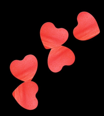 Аренда конфетти бумажное фигурное сердца красные