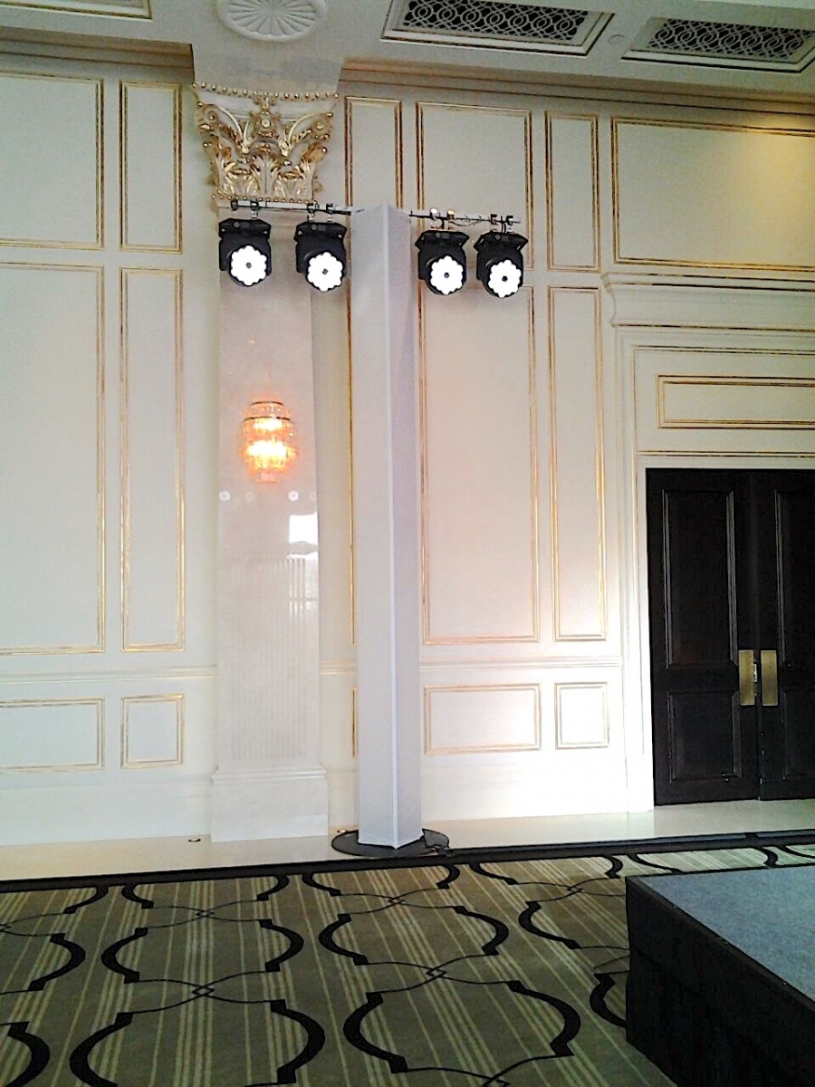 Аренда тотема 4м в белом чехле на конференцию в отеле Four Seasons, зал Чайковский.