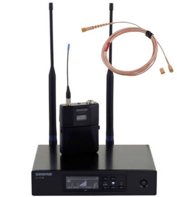 Аренда беспроводной системы Shure QLXD с петличным микрофоном DPA-4061FM телесного цвета