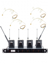 Аренда 4-х канальной радиосистемы Shure ULXD с головными микрофонами телесного цвета DPA-4088